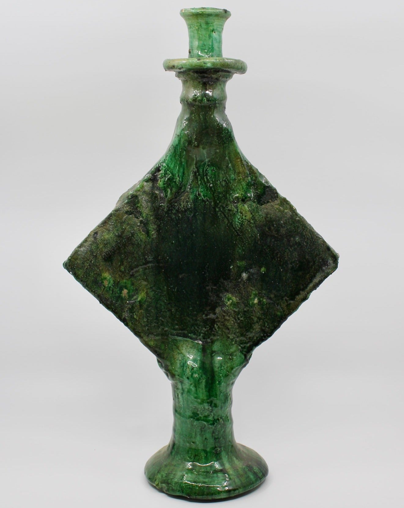 Green Pottery Candle Stick