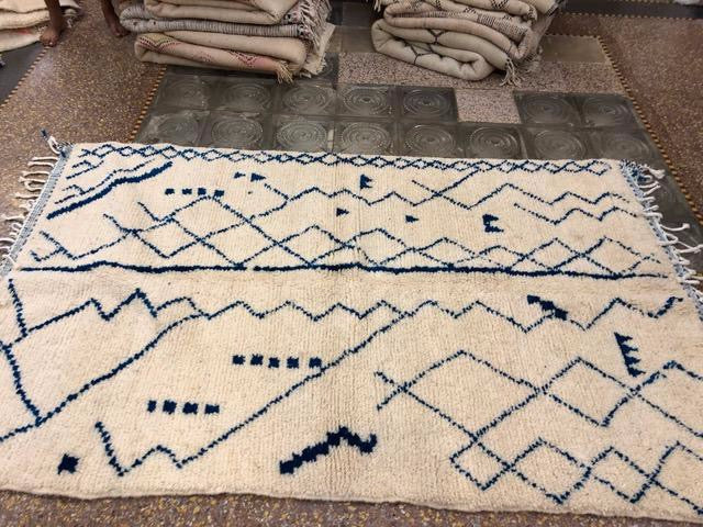 Moroccan Berber Rug Cobalt and Cream