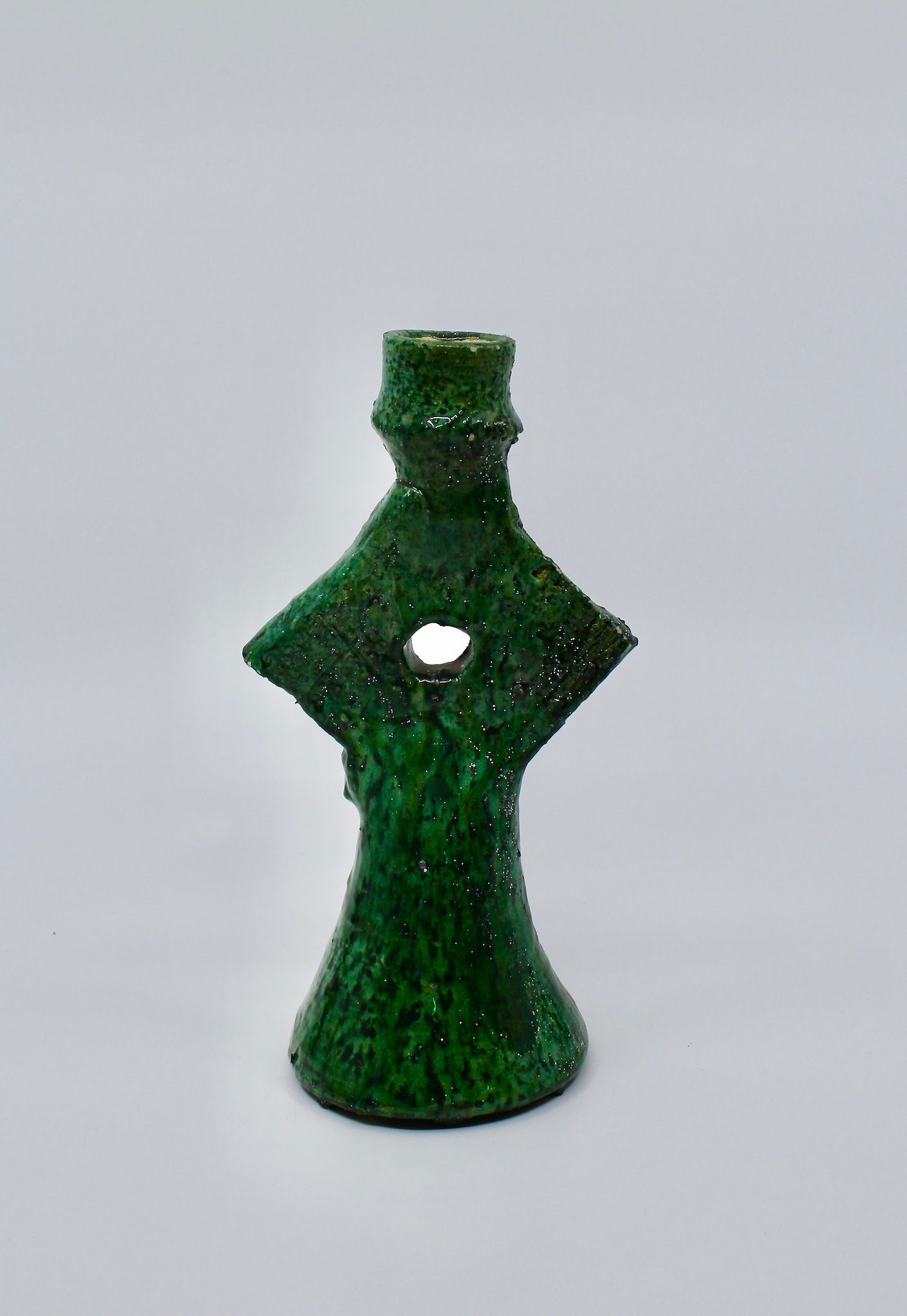 Small Tamegroute Pottery Candle Stick