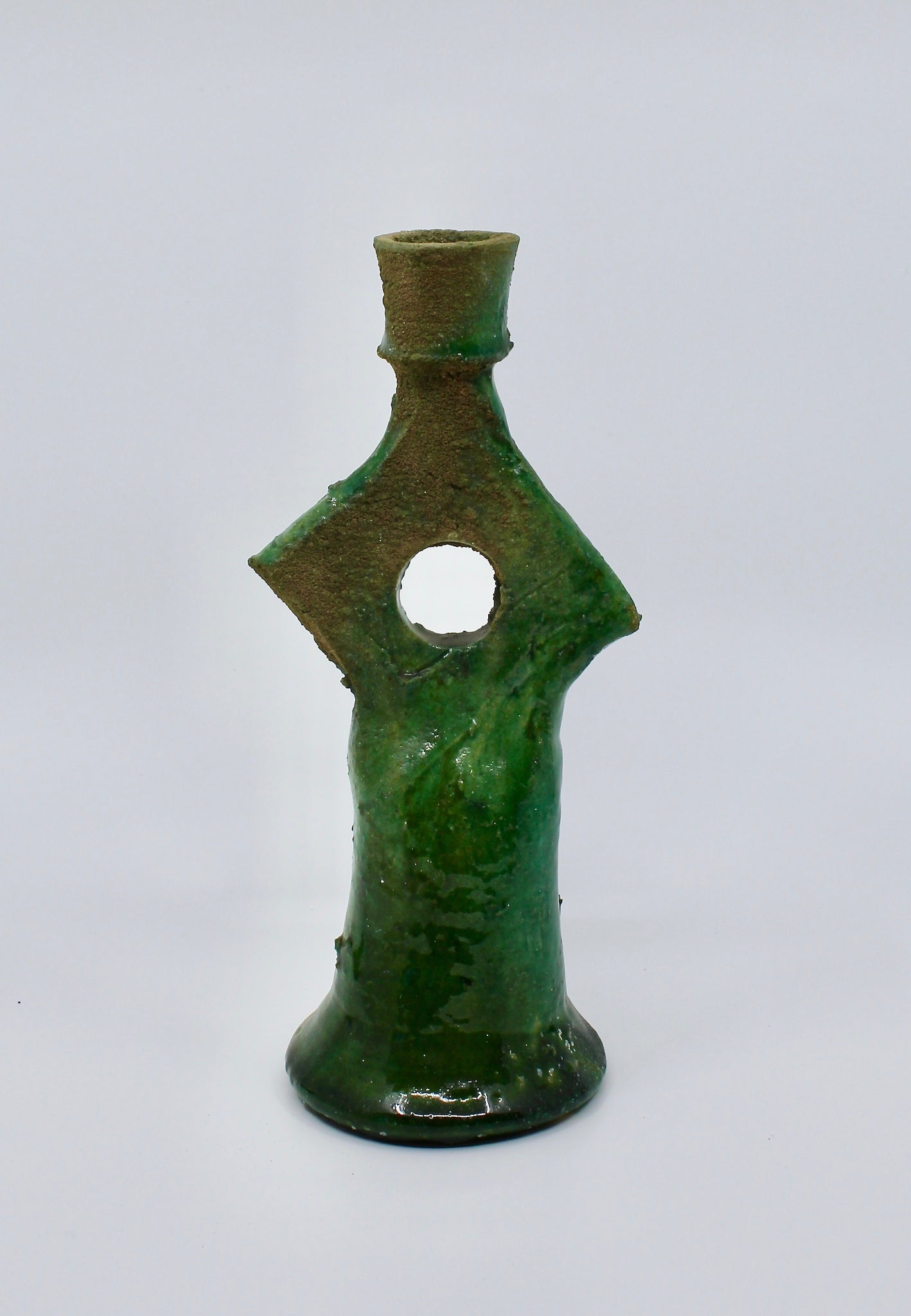 Small Tamegroute Pottery Candle Stick